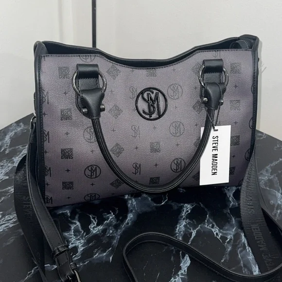 Steve Madden Black and Gray Shoulder Crossbody Bag NWT - Picture 2 of 14